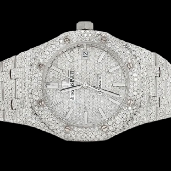 AUDEMARS PIGUET ROYAL OAK STEEL 22.50CTW FULLY ICED OUT