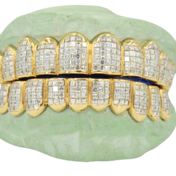 NEW Deluxe Carre Cut Invisible Grillz 10 Teeth - VVS